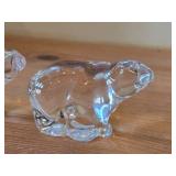 Lot of (2) Polar Bear theme Clear Crystal Figurines by Hadeland Glasswerk (Norway)