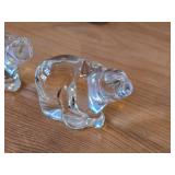 Lot of (2) Polar Bear theme Clear Crystal Figurines by Hadeland Glasswerk (Norway)