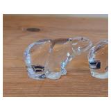 Lot of (2) Polar Bear theme Clear Crystal Figurines by Hadeland Glasswerk (Norway)