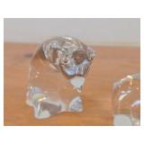 Lot of (2) Polar Bear theme Clear Crystal Figurines