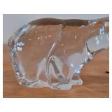 Lot of (1) Polar Bear theme Clear Crystal Figurine by Hadeland Glasswerk (Norway)