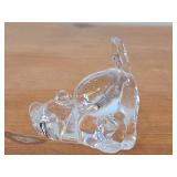 Lot of (2) Cat theme Clear Glass Figurines