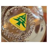 Lot of (2) Cat theme Clear Glass Figurines