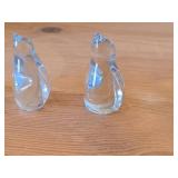 Lot of (3) Penguin theme Hand-Blown Crystal Figurines (Norway)