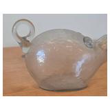 Pig theme Hand-Blown Glass Decanter with Cork Stopper by Hadeland (Norway)