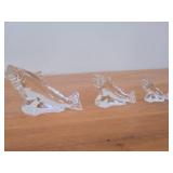 Lot of (3) Fish theme Crystal Figurines by Hadeland (Norway)
