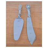183-grams (total) Knife and Cake Server with Sterling Silver Handles - Frances I by Reed and Barton