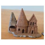 Lot of (2) Vintage Cork Miniature Model Town Streetscapes