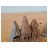 Lot of (2) Vintage Cork Miniature Model Town Streetscapes