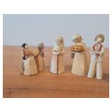 Lot of (4) Vintage Folk Art theme Authentic Hand Made Corn Husk Dolls