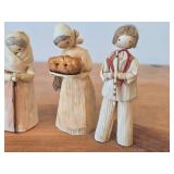 Lot of (4) Vintage Folk Art theme Authentic Hand Made Corn Husk Dolls