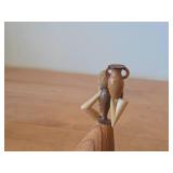 Vintage Polish Folk Art theme Hand Carved Wood Figurine by S. Sitarski & J. Fedorowicz (Poland)