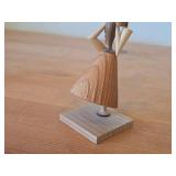 Vintage Polish Folk Art theme Hand Carved Wood Figurine by S. Sitarski & J. Fedorowicz (Poland)