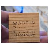 Vintage Polish Folk Art theme Hand Carved Wood Figurine by S. Sitarski & J. Fedorowicz (Poland)