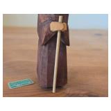 Vintage Shepherd with Hat and Staff Hand Carved German & Creche Figurine by Hermann Meyer