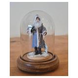 Mini Father Christmas Candy Container by Aftee (1994) with Glass Dome with Wood Base
