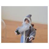 Mini Father Christmas Candy Container by Aftee (1994) with Glass Dome with Wood Base