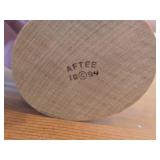 Mini Father Christmas Candy Container by Aftee (1994) with Glass Dome with Wood Base