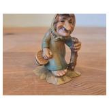 Vintage Little Folks of the Salvans Collection Gnome theme The Ale Woman Hand Carved Wood Figurine by Anri (Italy)