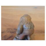 Vintage Little Folks of the Salvans Collection Gnome theme Hand Carved Wood Figurine by Anri (Italy)
