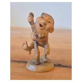 Vintage Happy Gnome / Troll theme Hand Carved Wood Figurine by Anri (Italy)