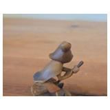 Vintage Happy Witch theme Hand Carved Wood Figurine by Anri (Italy)