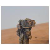 Vintage The Clock Peddler Hand Carved Wood Figurine by Anri (Italy)