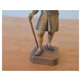 Vintage The Clock Peddler Hand Carved Wood Figurine by Anri (Italy)
