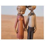Vintage Loving Boy and Girl Couple theme Hand Carved Wood Figurine by Anri (Italy)