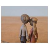 Vintage Loving Boy and Girl Couple theme Hand Carved Wood Figurine by Anri (Italy)