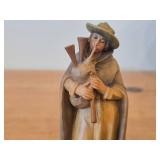 Vintage Shepherd Boy with Bagpipe theme Hand Carved Wood Figurine - Karl Knolt Nativity by Anri (Italy)