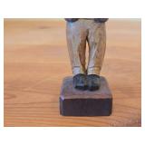 Vintage Man Playing Violin theme Hand Carved Wood Figurine by Anri (Italy)