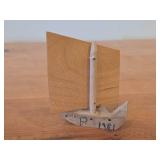 Viking Ship theme Hand Made Wood Figurine (1981)