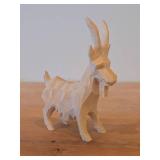 Scandinavian Hand Carved Wood Goat Figurine