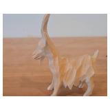 Scandinavian Hand Carved Wood Goat Figurine