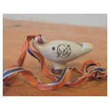 Vintage Sandnesquak Clay Bird Whistle (1958) (Sandes Norway)