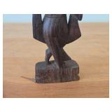 Vintage Hand Carved Wooden Statue of a Hindu Deity Krishna Playing Flute