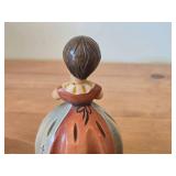 Vintage Anri Swiss Music Reuge Girl Playing Horn theme Hand Carved Handpainted Music Box