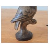 Lot of (3) Vintage Folk Art theme Hand Carved Wooden Figurines - Rooster, Owl, Young Camel