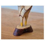 Lot of (3) Vintage Folk Art theme Hand Carved Wooden Figurines - Rooster, Owl, Young Camel