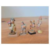 Lot of (4) Vintage Hand Carved Hand Painted Wood Figurines by Anri - Shepherd with Lamb, Hansel and Gretal, Gnome
