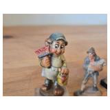 Lot of (4) Vintage Hand Carved Hand Painted Wood Figurines by Anri - Shepherd with Lamb, Hansel and Gretal, Gnome