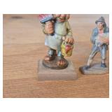 Lot of (4) Vintage Hand Carved Hand Painted Wood Figurines by Anri - Shepherd with Lamb, Hansel and Gretal, Gnome