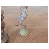 Lot of (4) Vintage Hand Carved Hand Painted Wood Figurines by Anri - Shepherd with Lamb, Hansel and Gretal, Gnome