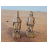 Lot of (2) Vintage Folk Art theme Hand Carved Wooden by Thibault (French Canadian Artist)