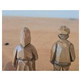 Lot of (2) Vintage Folk Art theme Hand Carved Wooden by Thibault (French Canadian Artist)