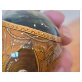 Russian Fedoskino theme Handpainted Lacquer Egg Figurine with Stand