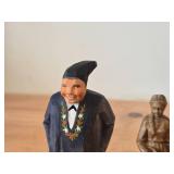 Lot of (2) Hand Carved Handpainted German Wood Figurines