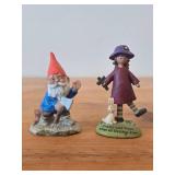 Lot of (2) Vintage Figurines - Porcelain Gnome by Gorham 1980