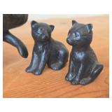 Figurines - (3) Ceramic Black Bears (Mom and cubs), (1) Resin Black Bear